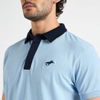 Mens' Collared Half Sleeves T-Shirt, Light Blue, small image number null