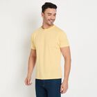 Men's Round Neck Half Sleeves T-Shirt, पीला, small image number null