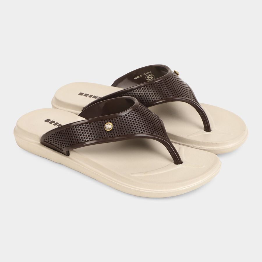 Womens Moulded Sliders, भूरा, large image number null