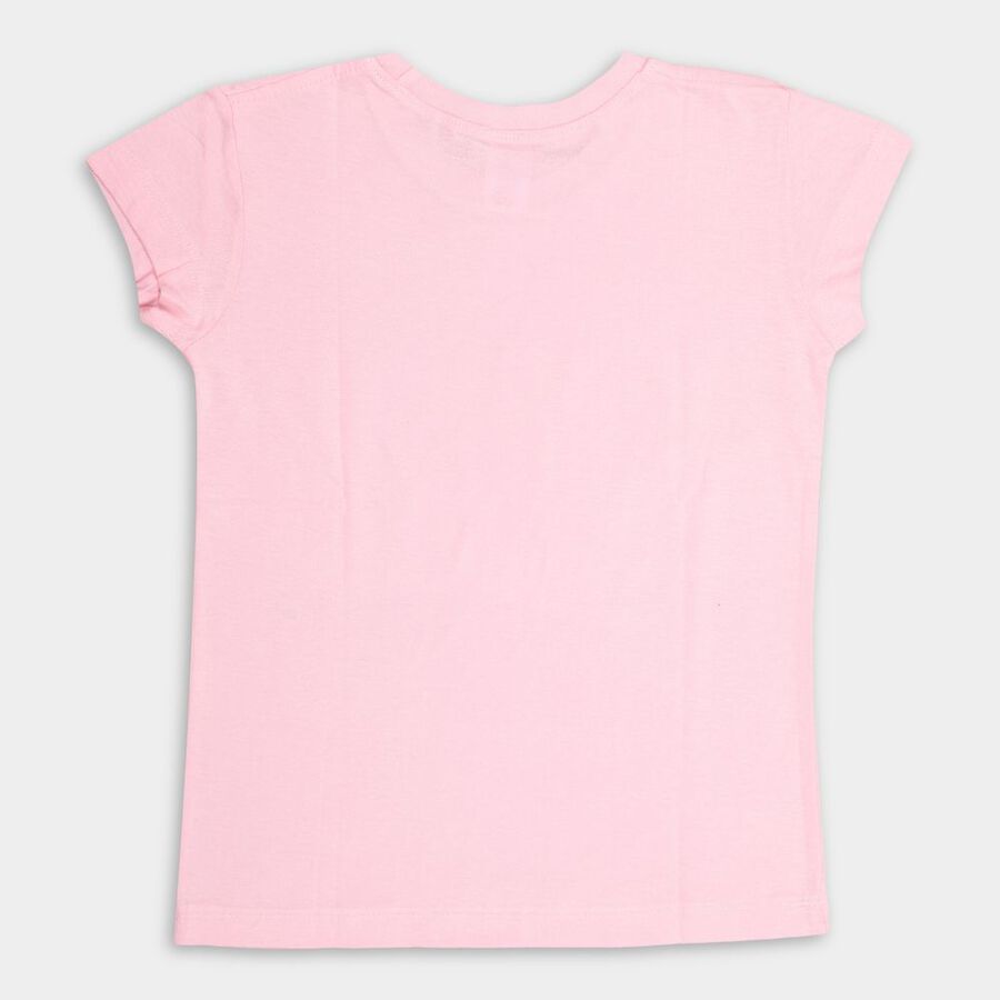 Girls' Cotton T-Shirt, Light Pink, large image number null