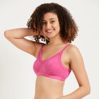 Ladies' 100% Cotton Bra, Fuchsia, small image number null