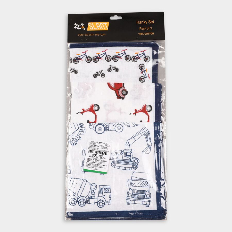 Boys' Cotton Hanky, White, large image number null