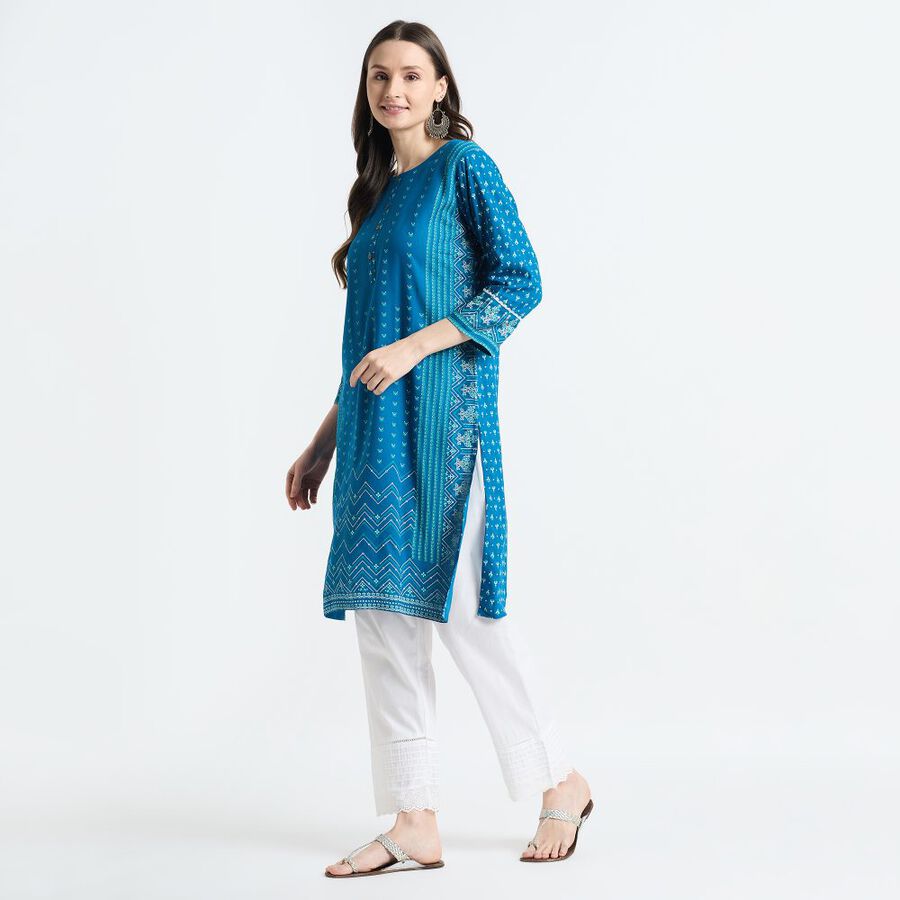 Ladies' Kurta, Teal Blue, large image number null