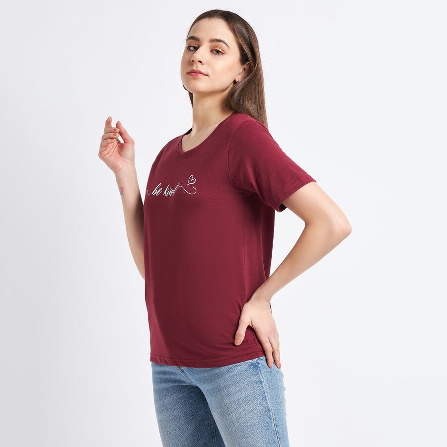 Ladies' Cotton T-Shirt, Wine, large image number null