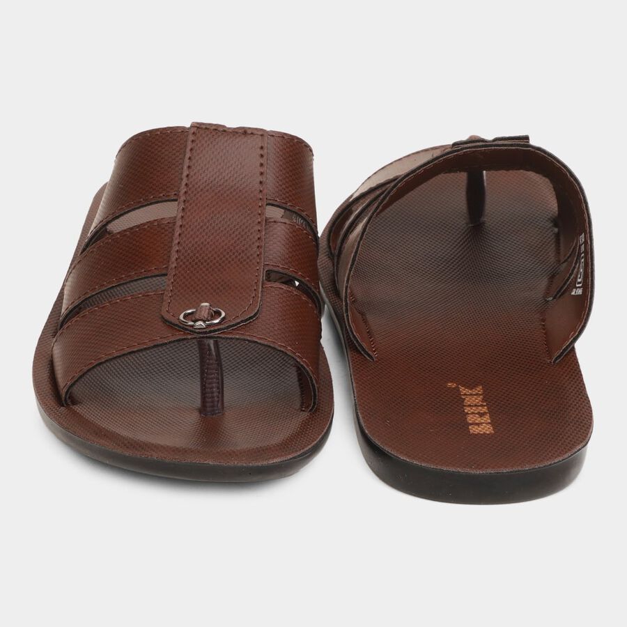 Mens Floater Sandals, भूरा, large image number null