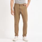 Men's 100% Cotton Slim Fit Casual Trousers, Khaki, small image number null