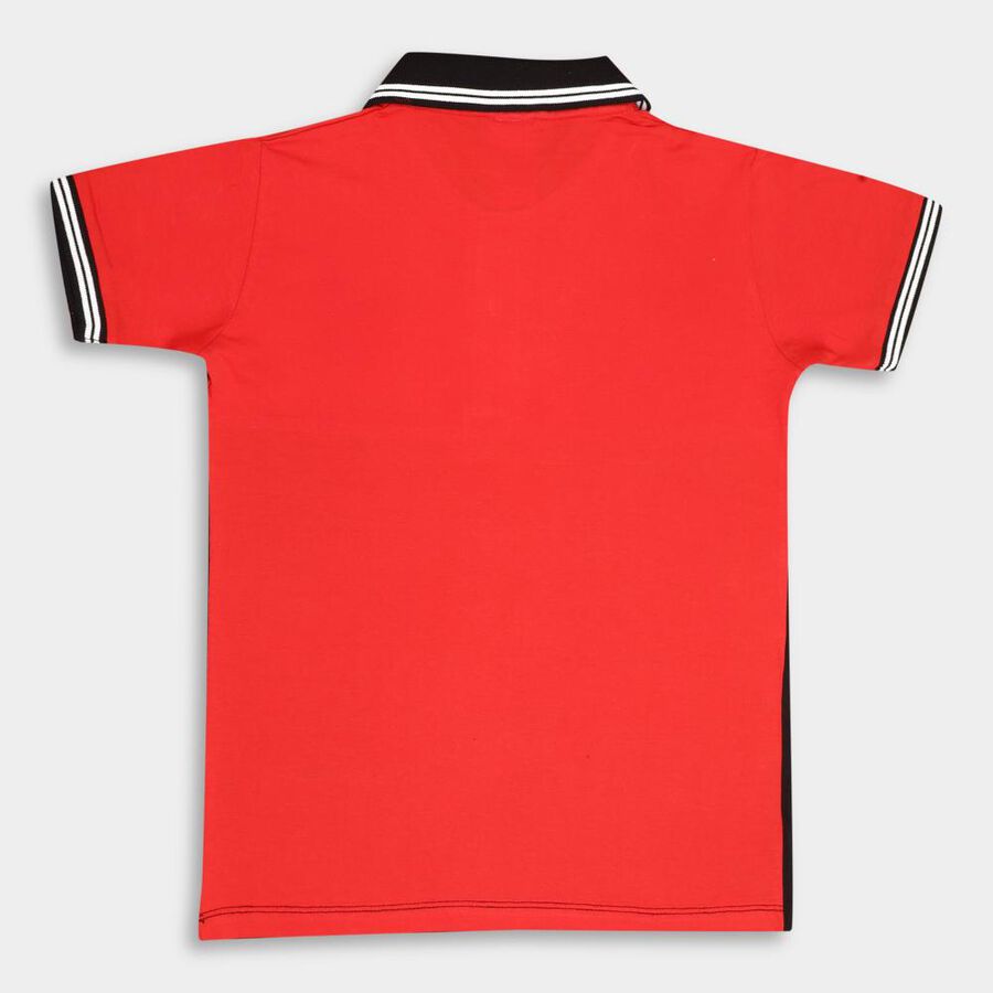 Boys' Cotton T-Shirt, Red, large image number null