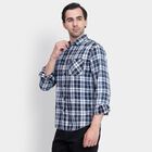 Men's 100% Cotton Casual Shirt, Dark Blue, small image number null