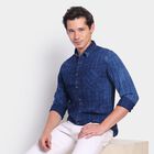 Men's 100% Cotton Casual Shirt, Navy Blue, small image number null