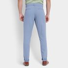 Men's 100% Cotton Slim Fit Casual Trousers, Light Blue, small image number null