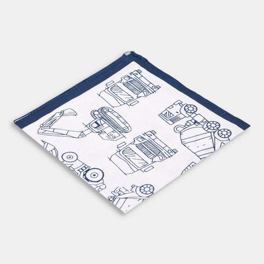 Boys' Cotton Hanky, सफ़ेद, large image number null