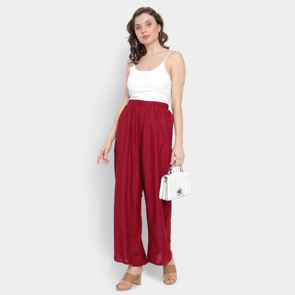 Buy Aceola Loose Leg Casual Solid Color Womens Flowy Palazzo Pants Free  Size Light Green Online at Best Prices in India - JioMart.