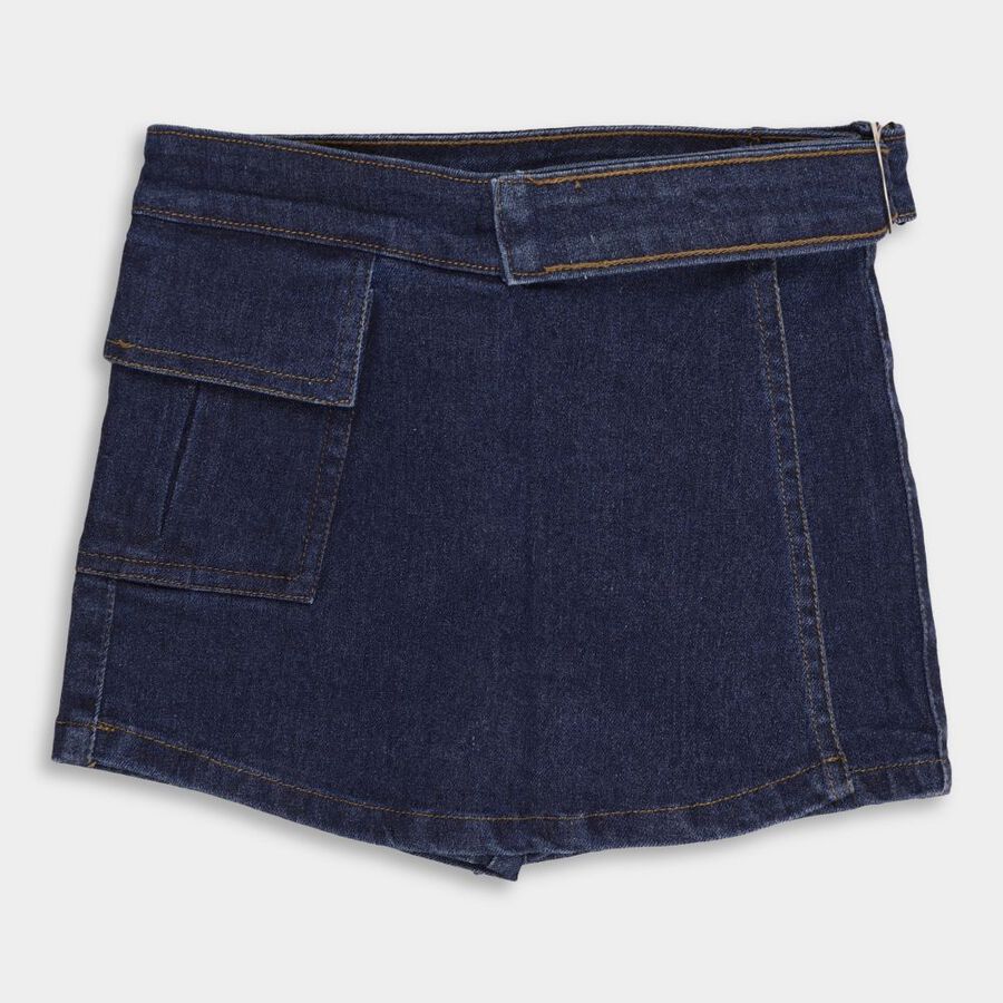 Girls' Shorts, गहरा नीला, large image number null