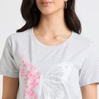 Ladies' Round Neck T-Shirt, मिश्रित हल्का ग्रे, small image number null