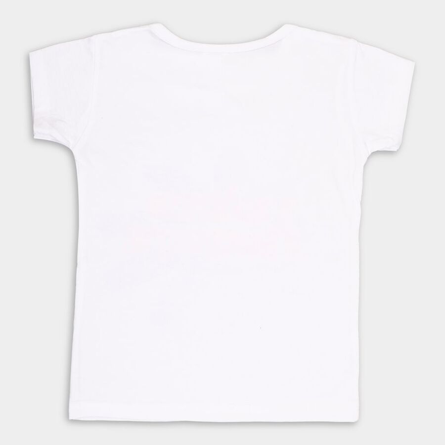 Girls' Cotton T-Shirt, White, large image number null