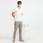 Men's 100% Cotton Slim Fit Casual Trousers, Light Grey, small image number null