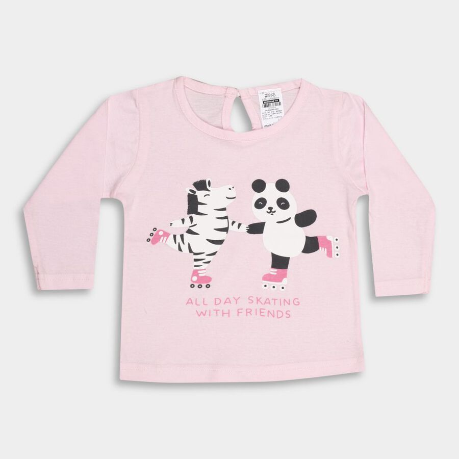 Infants' Cotton T-Shirt, Light Pink, large image number null