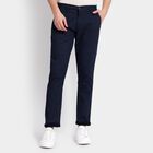 Men's Slim Fit Casual Trousers, नेवी ब्लू, small image number null