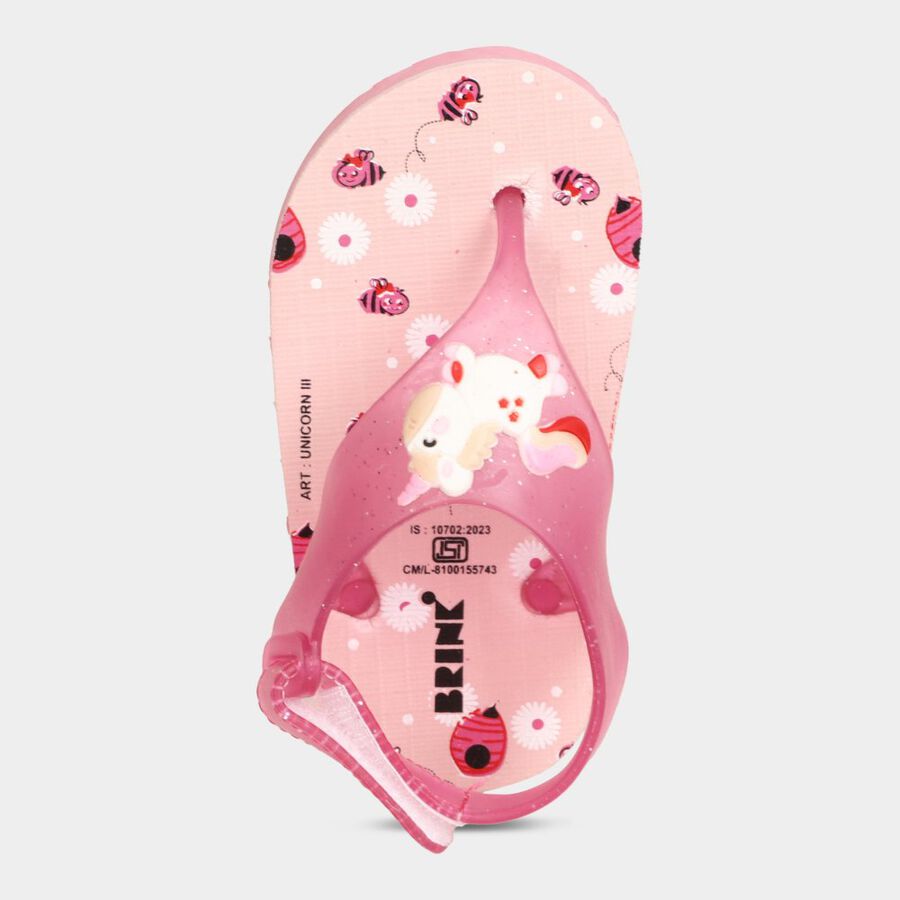 Kids' Print Slippers, Pink, large image number null