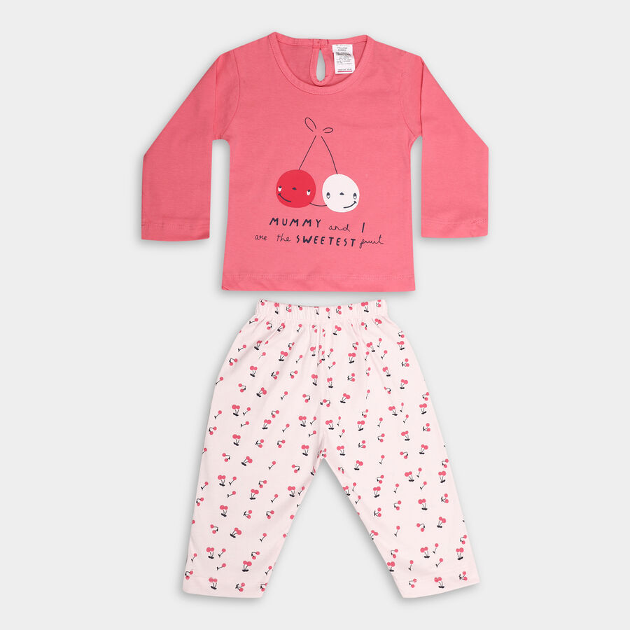 Infant Girl's Cotton Hipster Set, Pink, large image number null