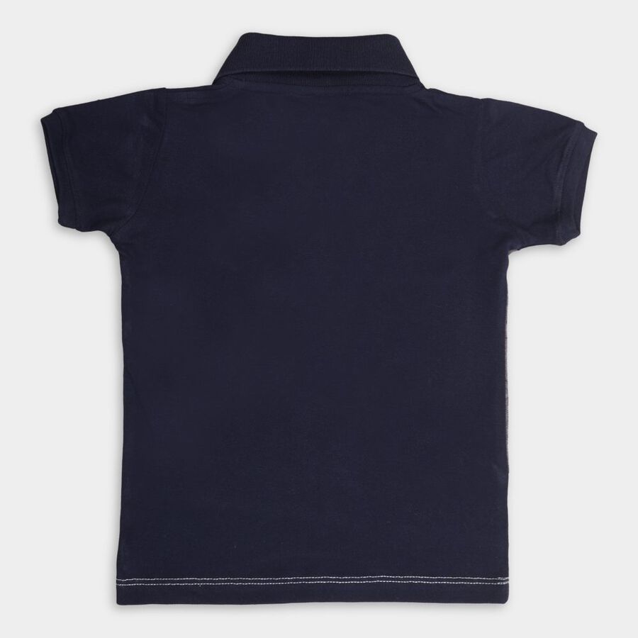 Boys' Cotton T-Shirt, Navy Blue, large image number null