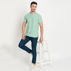 Men's Round Neck Half Sleeves T-Shirt, Light Green, small image number null