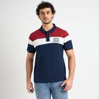 Mens' 100% Cotton Collared Half Sleeves T-Shirt, Navy Blue, small image number null