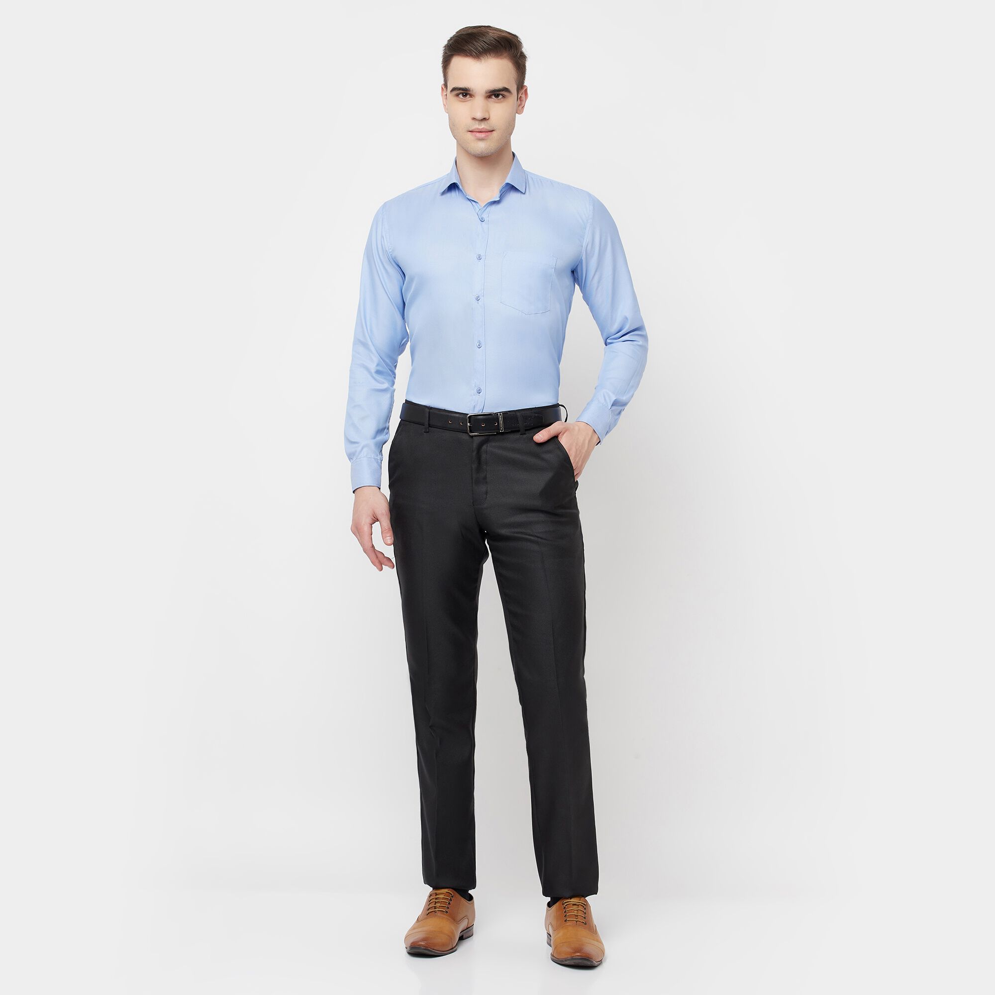 Casual Men's Striped Business Pants Slim Fit Straight Leg Formal Dress  Trousers | eBay
