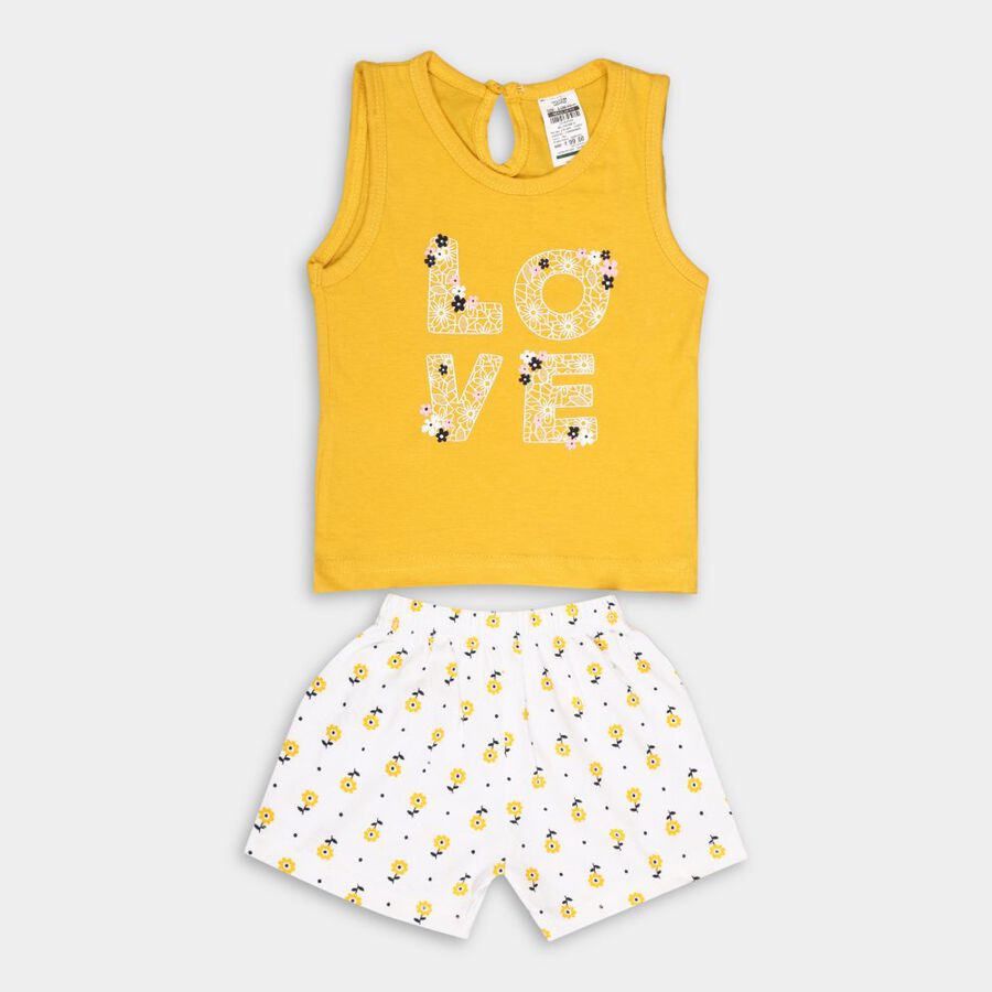 Infants' Cotton Short Set, Yellow, large image number null