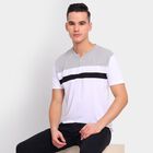 Men's Henley Half Sleeves T-Shirt, White, small image number null