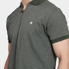 Men's Collared Half Sleeves T-Shirt, Dark Green, small image number null