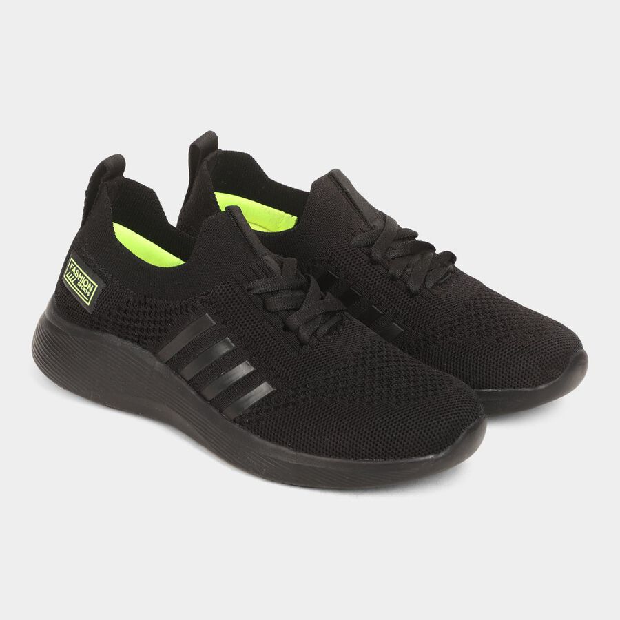 Kids Athleisure Sports Shoes, काला, large image number null