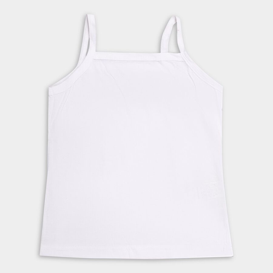 Girls' Cotton Vest, White, large image number null