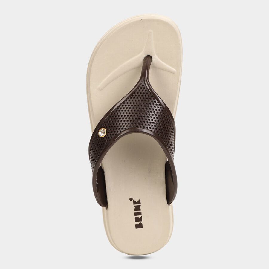 Womens Moulded Sliders, Brown, large image number null