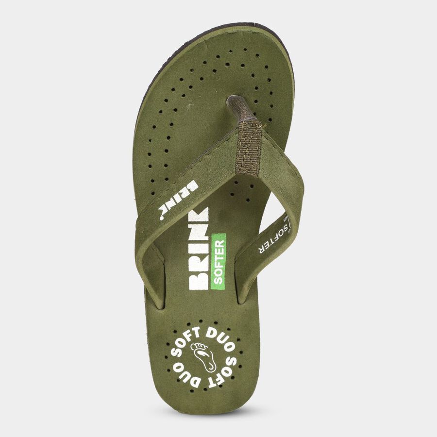 Ladies' Print Sliders, Olive, large image number null