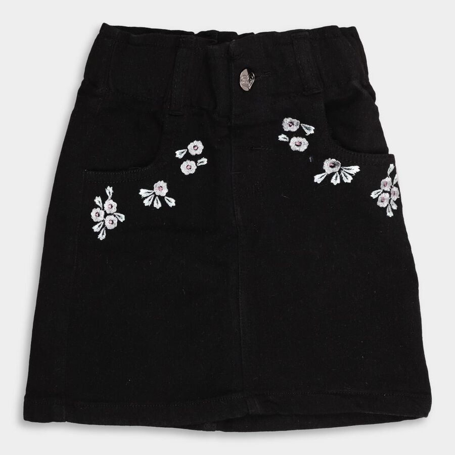 Girls' Skirt, Black, large image number null