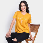 Ladies' Round Neck T-Shirt, मस्टर्ड, small image number null