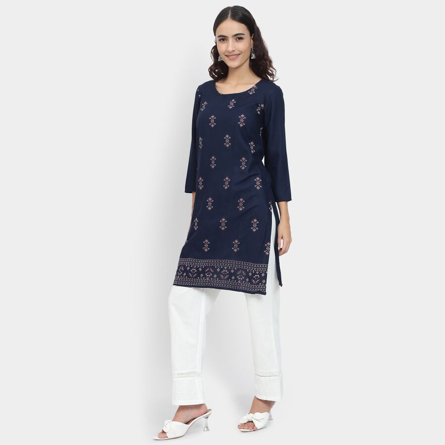 Ladies' Kurta, नेवी ब्लू, large image number null