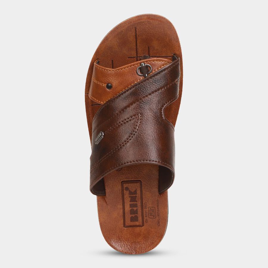 Mens Floater Sandals, Brown, large image number null