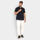 Men's 100% Cotton Casual Shirt, Navy Blue, small image number null