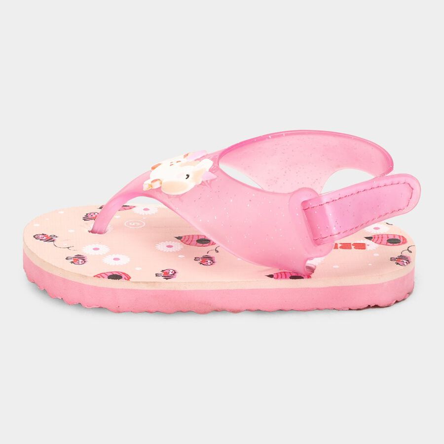 Kids Printed Flip Flops, Pink, large image number null