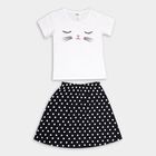 Girls' Cotton Skirt Top, नेवी ब्लू, small image number null