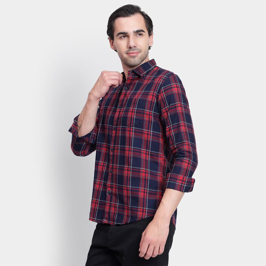 Men's 100% Cotton Casual Shirt, Red, large image number null