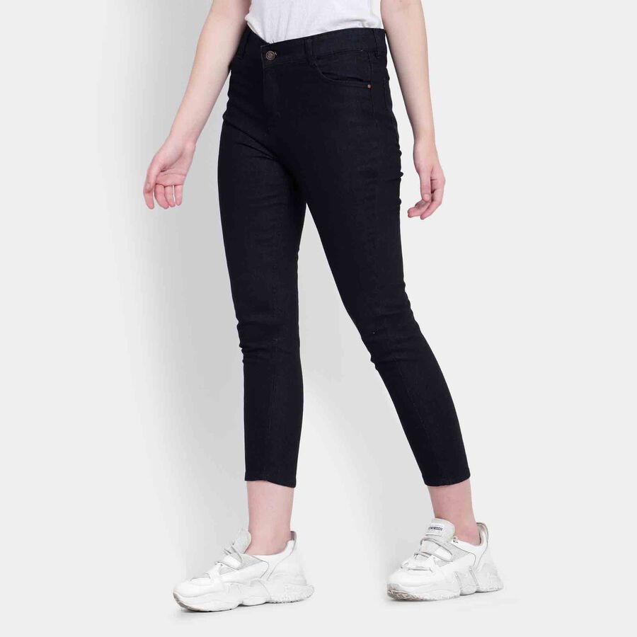 Basic Wash High Rise Skinny Jeans, Black, large image number null