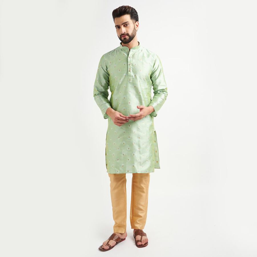 Men's Kurta Pyjama, Light Green, large image number null