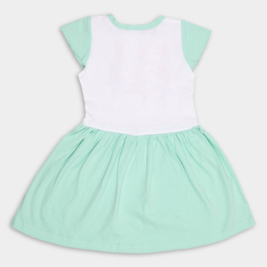 Girls' Cotton Frock, Light Green, large image number null