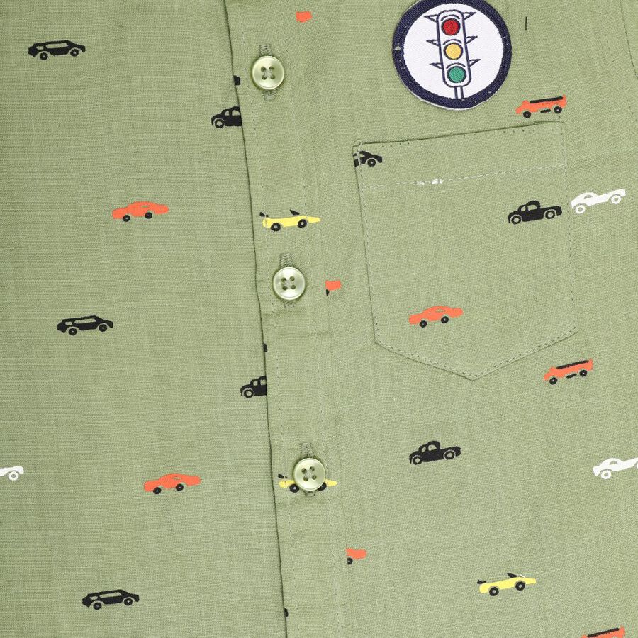 Infants' Cotton Shirt, Olive, large image number null