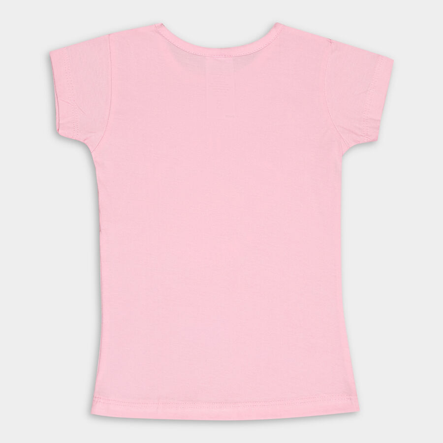 Girls' Cotton T-Shirt, Light Pink, large image number null