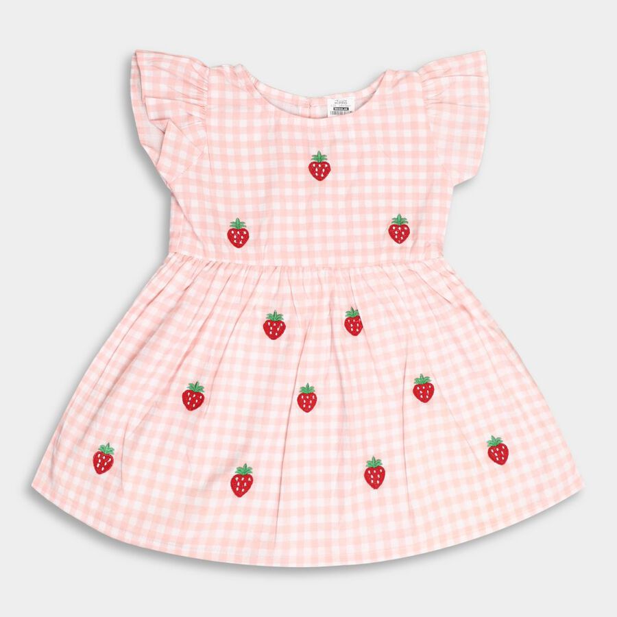 Infants' Cotton Frock, Pink, large image number null
