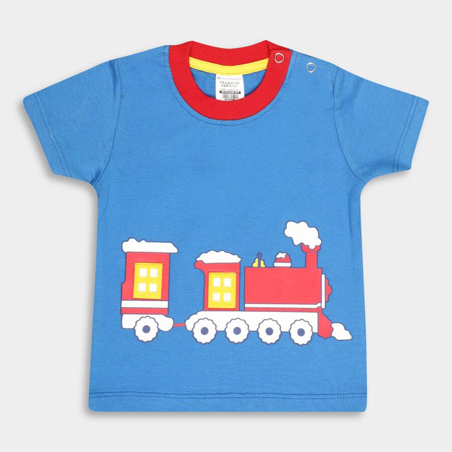 Infants' Cotton T-Shirt, रॉयल ब्लू, large image number null